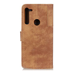 Leather Case Stands Flip Cover Holder A07D for Motorola Moto One Fusion Plus Brown