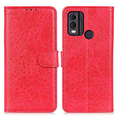 Leather Case Stands Flip Cover Holder A07D for Nokia C22 Red