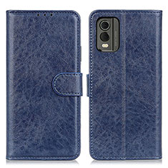 Leather Case Stands Flip Cover Holder A07D for Nokia C32 Blue