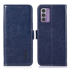 Leather Case Stands Flip Cover Holder A07D for Nokia G42 5G Blue