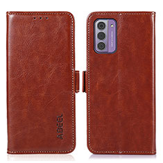 Leather Case Stands Flip Cover Holder A07D for Nokia G42 5G Brown