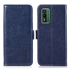 Leather Case Stands Flip Cover Holder A07D for Nokia XR21 Blue