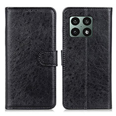 Leather Case Stands Flip Cover Holder A07D for OnePlus 10 Pro 5G Black