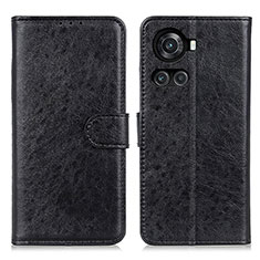 Leather Case Stands Flip Cover Holder A07D for OnePlus 10R 5G Black
