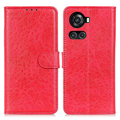 Leather Case Stands Flip Cover Holder A07D for OnePlus 10R 5G Red