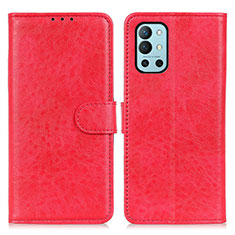 Leather Case Stands Flip Cover Holder A07D for OnePlus 9R 5G Red