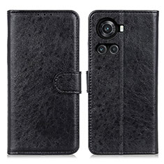 Leather Case Stands Flip Cover Holder A07D for OnePlus Ace 5G Black