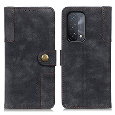 Leather Case Stands Flip Cover Holder A07D for OnePlus Nord N200 5G Black