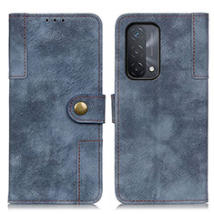 Leather Case Stands Flip Cover Holder A07D for OnePlus Nord N200 5G Blue