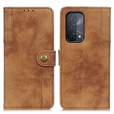 Leather Case Stands Flip Cover Holder A07D for OnePlus Nord N200 5G Brown