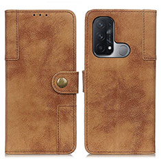Leather Case Stands Flip Cover Holder A07D for Oppo Reno5 A Brown