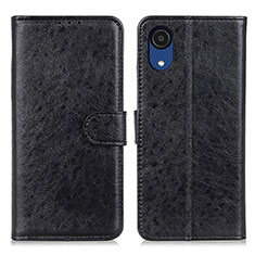Leather Case Stands Flip Cover Holder A07D for Samsung Galaxy A03 Core Black