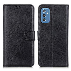Leather Case Stands Flip Cover Holder A07D for Samsung Galaxy M52 5G Black