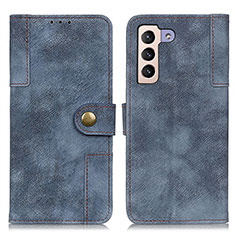 Leather Case Stands Flip Cover Holder A07D for Samsung Galaxy S21 5G Blue