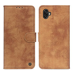 Leather Case Stands Flip Cover Holder A07D for Samsung Galaxy Xcover Pro 2 5G Brown