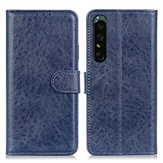 Leather Case Stands Flip Cover Holder A07D for Sony Xperia 1 V Blue