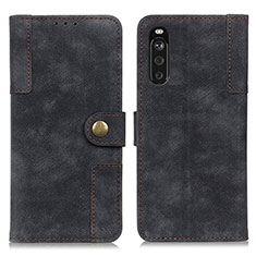 Leather Case Stands Flip Cover Holder A07D for Sony Xperia 10 III Black