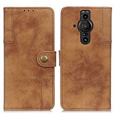 Leather Case Stands Flip Cover Holder A07D for Sony Xperia PRO-I Brown