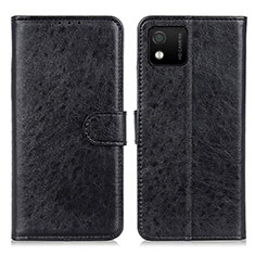 Leather Case Stands Flip Cover Holder A07D for Wiko Y52 Black