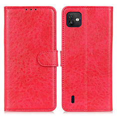 Leather Case Stands Flip Cover Holder A07D for Wiko Y82 Red