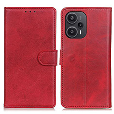 Leather Case Stands Flip Cover Holder A07D for Xiaomi Poco F5 5G Red