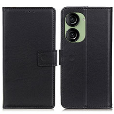 Leather Case Stands Flip Cover Holder A08D for Asus ZenFone 10 Black