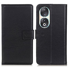 Leather Case Stands Flip Cover Holder A08D for Huawei Honor 90 5G Black