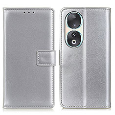 Leather Case Stands Flip Cover Holder A08D for Huawei Honor 90 5G Silver