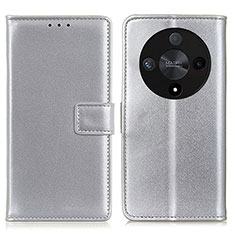 Leather Case Stands Flip Cover Holder A08D for Huawei Honor Magic6 Lite 5G Silver