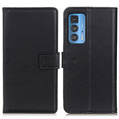 Leather Case Stands Flip Cover Holder A08D for Motorola Moto Edge 20 Pro 5G Black