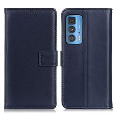Leather Case Stands Flip Cover Holder A08D for Motorola Moto Edge 20 Pro 5G Blue