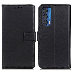 Leather Case Stands Flip Cover Holder A08D for Motorola Moto Edge (2021) 5G Black
