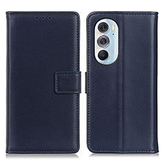 Leather Case Stands Flip Cover Holder A08D for Motorola Moto Edge 30 Pro 5G Blue
