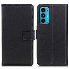 Leather Case Stands Flip Cover Holder A08D for Motorola Moto Edge Lite 5G Black