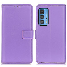Leather Case Stands Flip Cover Holder A08D for Motorola Moto Edge S Pro 5G Purple