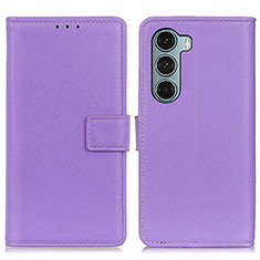 Leather Case Stands Flip Cover Holder A08D for Motorola Moto Edge S30 5G Purple
