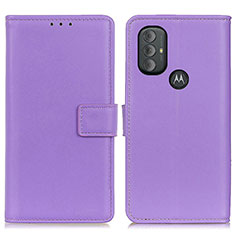 Leather Case Stands Flip Cover Holder A08D for Motorola Moto G Play (2023) Purple