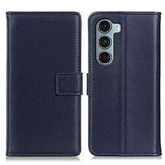 Leather Case Stands Flip Cover Holder A08D for Motorola Moto G200 5G Blue