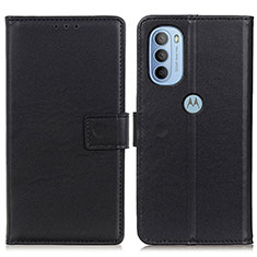 Leather Case Stands Flip Cover Holder A08D for Motorola Moto G31 Black