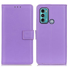 Leather Case Stands Flip Cover Holder A08D for Motorola Moto G40 Fusion Purple