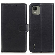 Leather Case Stands Flip Cover Holder A08D for Nokia C110 Black