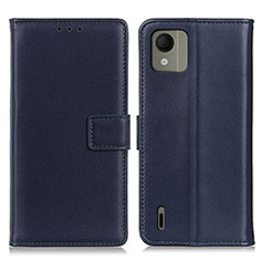 Leather Case Stands Flip Cover Holder A08D for Nokia C110 Blue