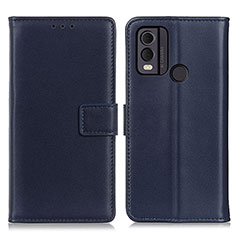 Leather Case Stands Flip Cover Holder A08D for Nokia C22 Blue