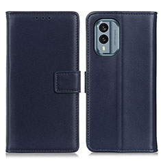Leather Case Stands Flip Cover Holder A08D for Nokia X30 5G Blue