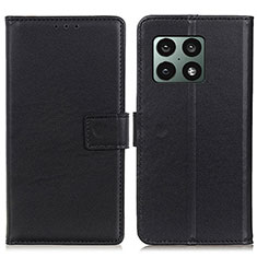 Leather Case Stands Flip Cover Holder A08D for OnePlus 10 Pro 5G Black