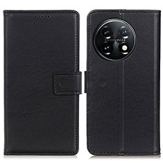 Leather Case Stands Flip Cover Holder A08D for OnePlus 11 5G Black