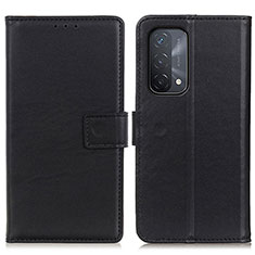 Leather Case Stands Flip Cover Holder A08D for OnePlus Nord N200 5G Black
