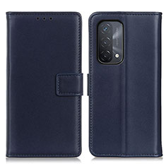 Leather Case Stands Flip Cover Holder A08D for OnePlus Nord N200 5G Blue