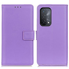 Leather Case Stands Flip Cover Holder A08D for OnePlus Nord N200 5G Purple
