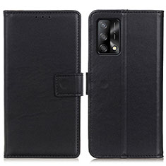 Leather Case Stands Flip Cover Holder A08D for Oppo A95 4G Black